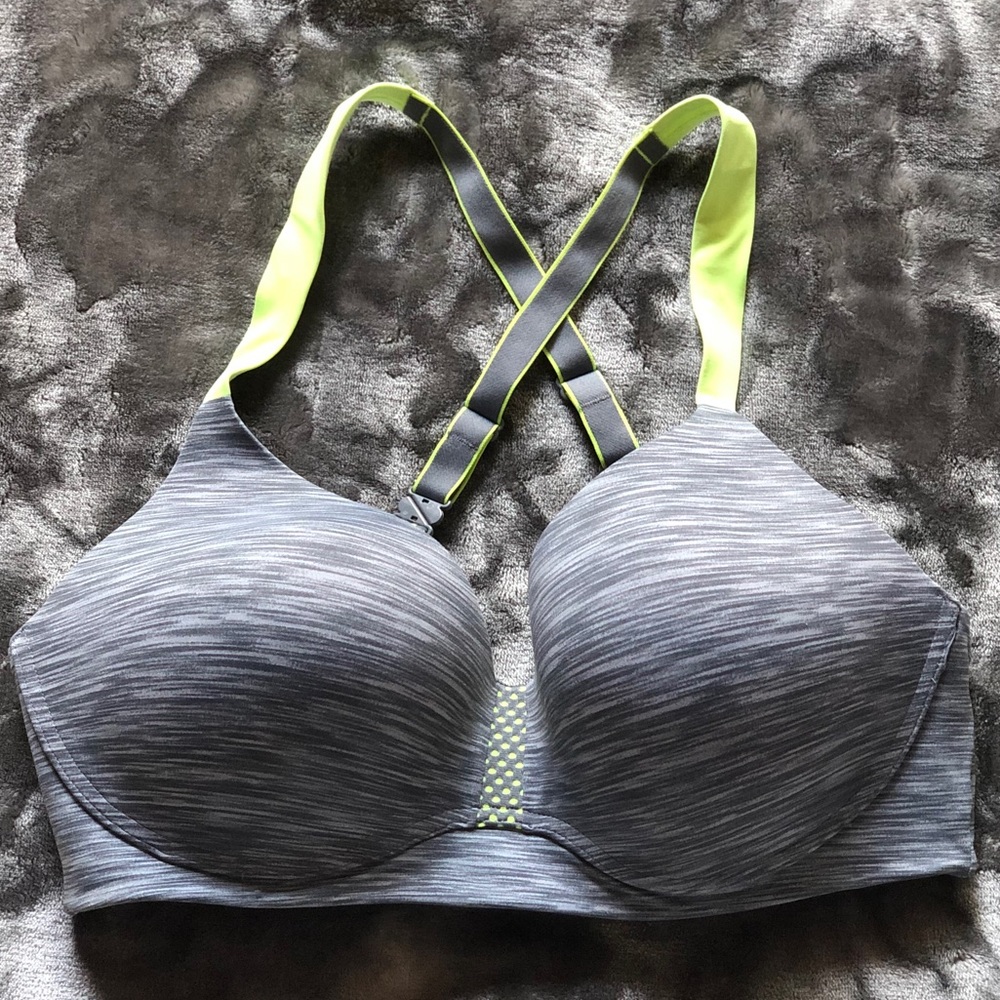 Charcoal Sport Convertible Wireless Bra - 38C